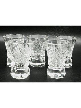 American Brilliant Period  (ABP) Cut Glass Shot Glasses Set Of 5 Excellent!